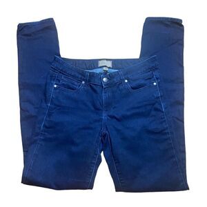 PAIGE Peg Skinny Jeans Dark Wash Stretch Denim Size 28 Long Inseam